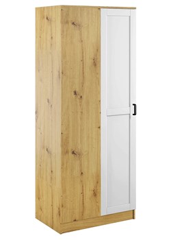 Uchylna szafa narożna dąb artisan + biały - Cronix ze sklepu Edinos.pl w kategorii Szafy - zdjęcie 189225178