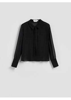 Reserved - Jedwabna koszula z wiązaniem - ciemnoszary ze sklepu Reserved w kategorii Koszule damskie - zdjęcie 189227018