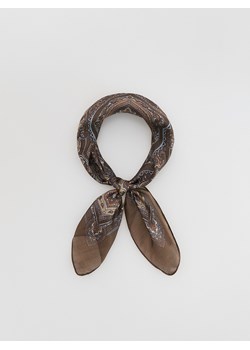 Reserved - Jedwabna apaszka - ciemnobrązowy ze sklepu Reserved w kategorii Szaliki i chusty damskie - zdjęcie 189227026