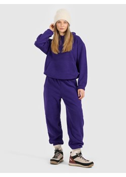 Damskie spodnie dresowe joggery polarowe 4F 4FRAW25TTROF1707 - fioletowe ze sklepu Sportstylestory.com w kategorii Spodnie damskie - zdjęcie 189227846