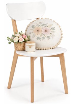 Białe drewniane krzesło skandynawskie A1-N52 ze sklepu Edinos.pl w kategorii Krzesła - zdjęcie 189227948