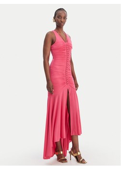 Just Cavalli Sukienka koktajlowa 80PAOB01 CJB04 Różowy Slim Fit ze sklepu MODIVO w kategorii Sukienki - zdjęcie 189231416