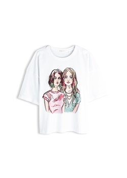 GATE Luźna koszulka z nadrukiem 34 ze sklepu gateshop w kategorii Bluzki damskie - zdjęcie 189236238