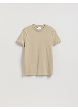 Reserved - T-shirt slim fit - beżowy ze sklepu Reserved w kategorii T-shirty męskie - zdjęcie 189237489