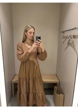 Sinsay - Sukienka midi z efektem stopniowania - brązowy ze sklepu Sinsay w kategorii Sukienki - zdjęcie 189238427