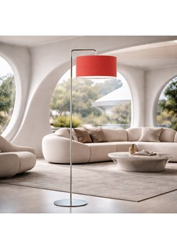 Futurystyczna lampa stojąca w kolorze głębokiej czerwieni BOLIVIA na chromowanym stelażu ze sklepu Lysne w kategorii Lampy podłogowe - zdjęcie 189238476