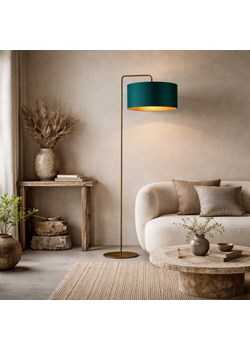Lampa stojąca z abażurem ze złotym wnętrzem BOLIVIA GOLD designerska lampa podłogowa do salonu ze sklepu Lysne w kategorii Lampy podłogowe - zdjęcie 189238499