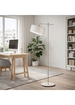 Srebrna lampa podłogowa w stylu skandynawskim MELTON regulowana lampa stojąca do salonu ze sklepu Lysne w kategorii Lampy podłogowe - zdjęcie 189238505
