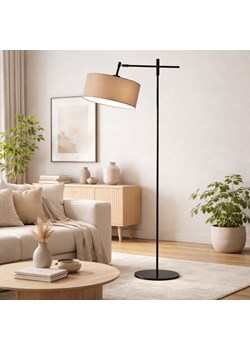 Regulowana lampa podłogowa do czytania z beżowym abażurem MELTON nowoczesna lampa stojąca regulowana ze sklepu Lysne w kategorii Lampy podłogowe - zdjęcie 189238515