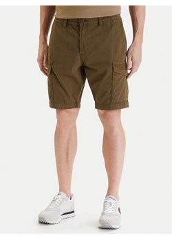Napapijri Szorty materiałowe N-Deline NP0A4HOT Khaki Regular Fit ze sklepu MODIVO w kategorii Spodenki męskie - zdjęcie 189239916