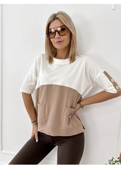 bluzka rosalinde ecru-beżowa one size ze sklepu UBRA w kategorii Bluzki damskie - zdjęcie 189241275