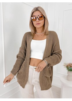 kardigan clemence jasnobrązowy one size ze sklepu UBRA w kategorii Swetry damskie - zdjęcie 189241299