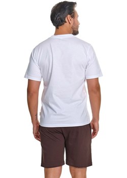 Doctor Nap brązowa piżama męska z bawełny PMB.7410.BROWNIE, Kolor biało-brązowy, Rozmiar M, Doctor Nap ze sklepu Intymna w kategorii Piżamy męskie - zdjęcie 189241338