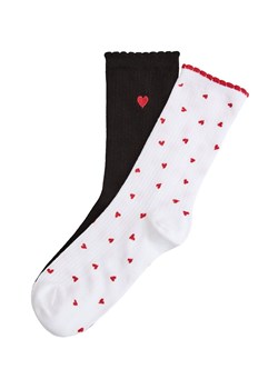 Esotiq skarpety damskie w serduszka Amora 45290-K001, Kolor biało-czarny, Rozmiar 36-38, Esotiq ze sklepu Intymna w kategorii Skarpetki damskie - zdjęcie 189241498