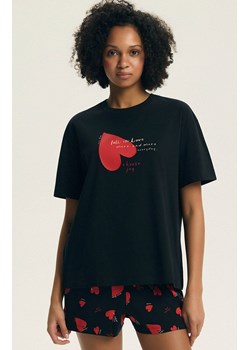 Henderson bawełniana piżama damska w serca Elain 44497-99X, Kolor czarno-czerwony, Rozmiar 2XL, Henderson ze sklepu Intymna w kategorii Piżamy damskie - zdjęcie 189241519