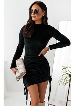 Czarna welurowa sukienka z regulowaną długością Lana 317, Kolor czarny, Rozmiar L, Ivon ze sklepu Intymna w kategorii Sukienki - zdjęcie 189241647