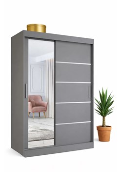 Antracytowa szafa przesuwna 120 cm P6-C45 ze sklepu Edinos.pl w kategorii Szafy - zdjęcie 189241816