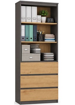 Regał z szufladami i półkami antracyt + dąb artisan D8-S96 ze sklepu Edinos.pl w kategorii Regały i witryny - zdjęcie 189241825