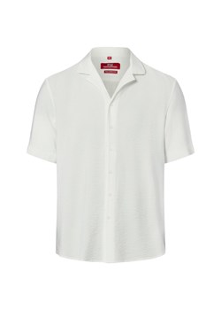 Finshley & Harding London Koszula męska Mężczyźni Comfort Fit Sztuczne włókno biały wypukły wzór tkaniny ze sklepu vangraaf w kategorii Koszule męskie - zdjęcie 189244265