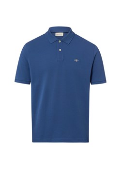 Gant Męska koszulka polo Mężczyźni Bawełna (100%) indygo jednolity ze sklepu vangraaf w kategorii T-shirty męskie - zdjęcie 189244279