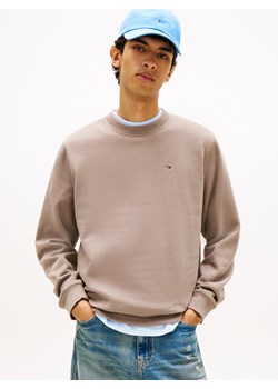 Tommy Jeans Bluza męska Mężczyźni Bawełna błotnisty jednolity ze sklepu vangraaf w kategorii Bluzy męskie - zdjęcie 189244289