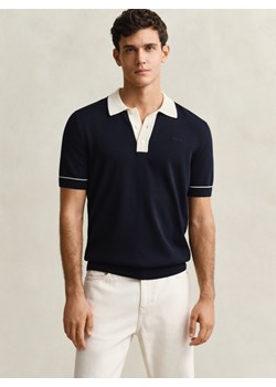 Gant Męska koszulka polo Mężczyźni Bawełna granatowy jednolity ze sklepu vangraaf w kategorii T-shirty męskie - zdjęcie 189244296