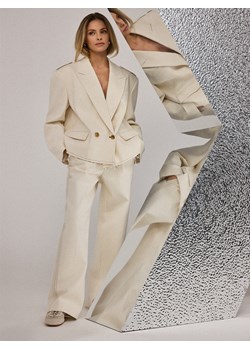 Mohito - Kremowe spodnie wide leg - kremowy ze sklepu Mohito w kategorii Spodnie damskie - zdjęcie 189244609