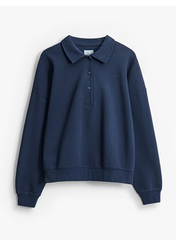 Mohito - Longsleeve z kołnierzykiem - granatowy ze sklepu Mohito w kategorii Bluzki damskie - zdjęcie 189244899
