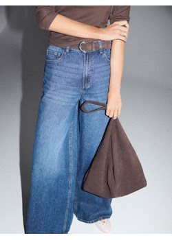 Mohito - Skórzana ciemnobrązowa torebka - ciemnobrązowy ze sklepu Mohito w kategorii Torby Shopper bag - zdjęcie 189245006