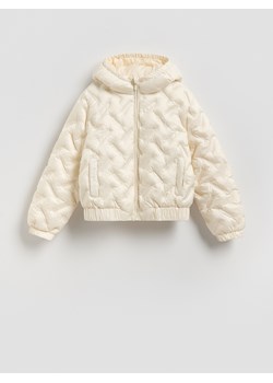 Reserved - Pikowana kurtka z kapturem - złamana biel ze sklepu Reserved w kategorii Kurtki dziewczęce - zdjęcie 189245425