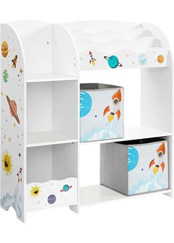 Songmics Regał stojący w kolorze białym ze wzorem - 93 x 100 x 30 cm ze sklepu Limango Polska w kategorii Meble dziecięce - zdjęcie 189247787