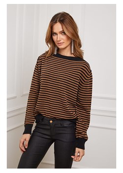 So Cachemire Sweter "Astrobal" w kolorze czarno-karmelowym ze sklepu Limango Polska w kategorii Swetry damskie - zdjęcie 189248035