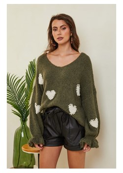 Joséfine Sweter "Kecel" w kolorze khaki ze sklepu Limango Polska w kategorii Swetry damskie - zdjęcie 189248597