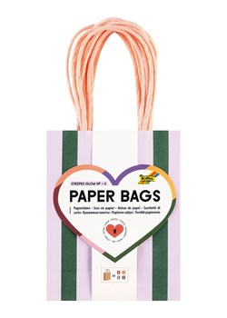 folia PAPER Torebki papierowe (8 szt.) "S Stripes Glow Up" - 6+ ze sklepu Limango Polska w kategorii Akcesoria biurowe - zdjęcie 189249766