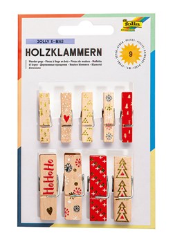 folia PAPER Drewniane klamerki (9 szt.) w kolorze jasnobrązowym i czerwonym ze sklepu Limango Polska w kategorii Zabawki - zdjęcie 189249856