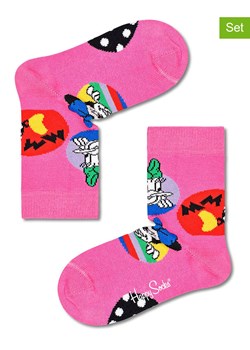 Happy Socks Skarpety (2 pary) w kolorze różowym ze sklepu Limango Polska w kategorii Skarpetki dziecięce - zdjęcie 189249988
