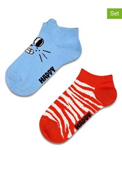 Happy Socks Skarpety (2 pary) "Cat" w kolorze błękitno-pomarańczowym ze sklepu Limango Polska w kategorii Skarpetki dziecięce - zdjęcie 189250087