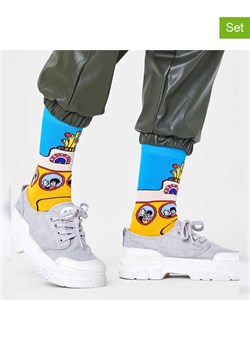 Happy Socks Skarpety (2 pary) "Beatles yellow submarine" w kolorze błękitno-żółtym ze sklepu Limango Polska w kategorii Skarpetki męskie - zdjęcie 189250137