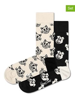 Happy Socks 2-częściowy zestaw prezentowy w kolorze kremowo-czarnym ze sklepu Limango Polska w kategorii Skarpetki męskie - zdjęcie 189250186