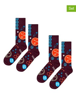 Happy Socks Skarpety (2 pary) w kolorze fioletowo-błękitnym ze sklepu Limango Polska w kategorii Skarpetki męskie - zdjęcie 189250205