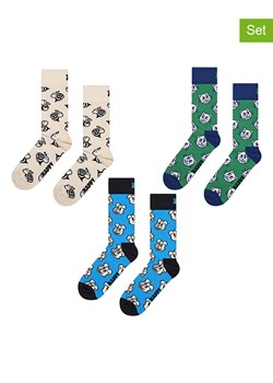 Happy Socks Skarpety (3 pary) w kolorze błękitno-zielono-beżowym ze sklepu Limango Polska w kategorii Skarpetki męskie - zdjęcie 189250255