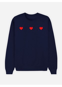 WOOOP Bluza "Trois Petits Coeurs" w kolorze granatowym ze sklepu Limango Polska w kategorii Bluzy damskie - zdjęcie 189250969