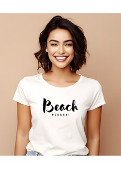 WOOOP Koszulka "Beach please" w kolorze białym ze sklepu Limango Polska w kategorii Bluzki damskie - zdjęcie 189251025