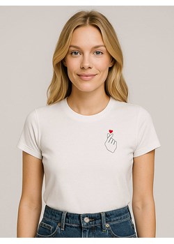 WOOOP Koszulka "K Love Cur" w kolorze białym ze sklepu Limango Polska w kategorii Bluzki damskie - zdjęcie 189251109