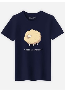 WOOOP Koszulka "Haircut Sheep" w kolorze granatowym ze sklepu Limango Polska w kategorii T-shirty męskie - zdjęcie 189251205