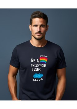 WOOOP Koszulka "Be a rainbow" w kolorze granatowym ze sklepu Limango Polska w kategorii T-shirty męskie - zdjęcie 189251326