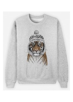 WOOOP Bluza "Siberian Tiger" w kolorze szarym ze sklepu Limango Polska w kategorii Bluzy damskie - zdjęcie 189251419