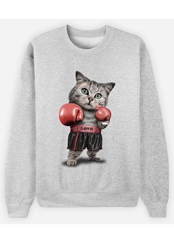 WOOOP Bluza "Boxing Cat" w kolorze szarym ze sklepu Limango Polska w kategorii Bluzy damskie - zdjęcie 189251435