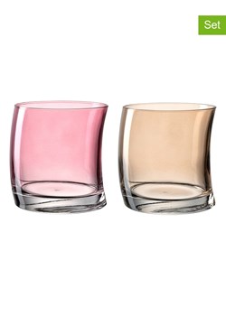 LEONARDO Szklanki (2 szt.) w kolorze jasnoróżowym i żółtym - 355 ml ze sklepu Limango Polska w kategorii Naczynia - zdjęcie 189252558