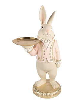 Clayre&amp;Eef Figurka dekoracyjna "Bunny" w kolorze złoto-kremowym - 39 x 70 x 24 cm ze sklepu Limango Polska w kategorii Dekoracje - zdjęcie 189252809
